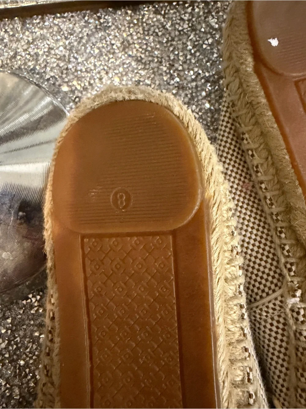 💗Tory Burch Woven Logo Espadrille Flats Size 8